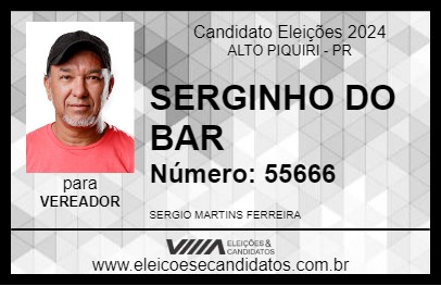 Candidato SERGINHO DO BAR 2024 - ALTO PIQUIRI - Eleições