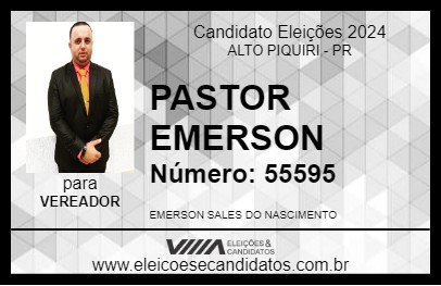 Candidato PASTOR EMERSON 2024 - ALTO PIQUIRI - Eleições