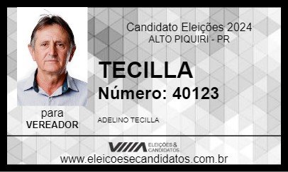 Candidato TECILLA 2024 - ALTO PIQUIRI - Eleições