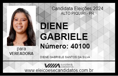 Candidato DIENE GABRIELE 2024 - ALTO PIQUIRI - Eleições