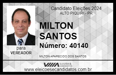 Candidato MILTON SANTOS 2024 - ALTO PIQUIRI - Eleições