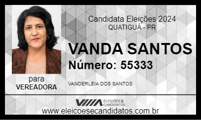 Candidato VANDA SANTOS 2024 - QUATIGUÁ - Eleições