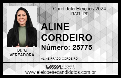 Candidato ALINE CORDEIRO 2024 - IRATI - Eleições