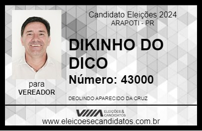 Candidato DIKINHO DO DICO 2024 - ARAPOTI - Eleições