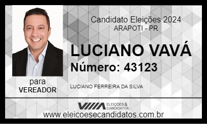 Candidato LUCIANO VAVÁ 2024 - ARAPOTI - Eleições