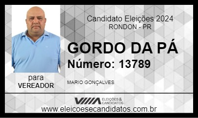 Candidato GORDO DA PÁ 2024 - RONDON - Eleições