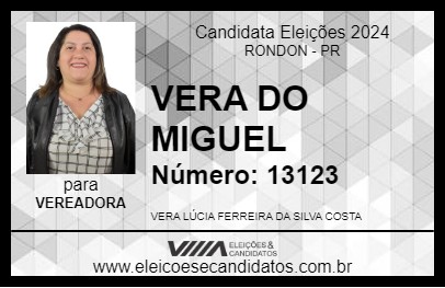 Candidato VERA DO MIGUEL 2024 - RONDON - Eleições