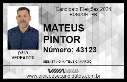 Candidato MATEUS PINTOR 2024 - RONDON - Eleições