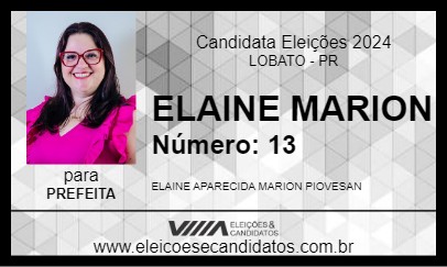 Candidato ELAINE MARION 2024 - LOBATO - Eleições