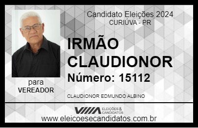 Candidato IRMÃO CLAUDIONOR 2024 - CURIÚVA - Eleições