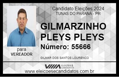 Candidato GILMARZINHO PLEYS PLEYS 2024 - TUNAS DO PARANÁ - Eleições