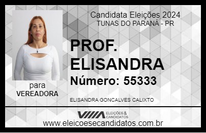 Candidato PROF. ELISANDRA 2024 - TUNAS DO PARANÁ - Eleições