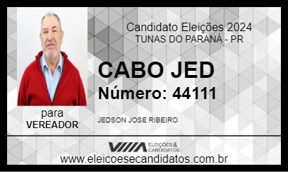 Candidato CABO JED 2024 - TUNAS DO PARANÁ - Eleições