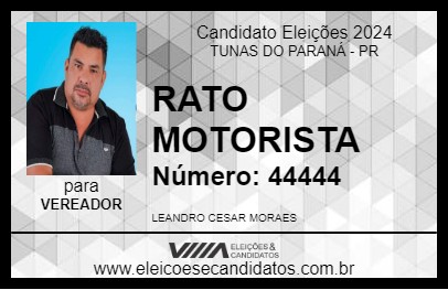 Candidato RATO MOTORISTA 2024 - TUNAS DO PARANÁ - Eleições