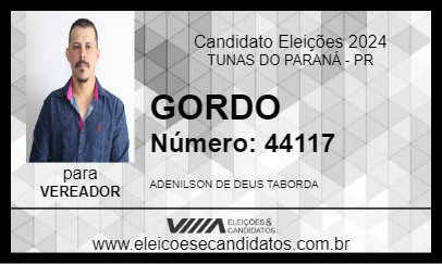 Candidato GORDO 2024 - TUNAS DO PARANÁ - Eleições