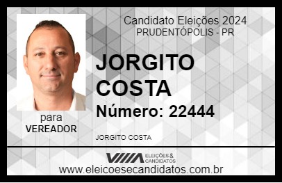 Candidato JORGITO COSTA 2024 - PRUDENTÓPOLIS - Eleições