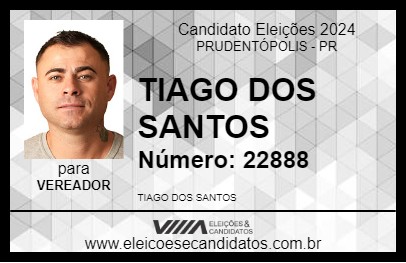 Candidato TIAGO DOS SANTOS 2024 - PRUDENTÓPOLIS - Eleições