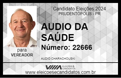 Candidato AUDIO DA SAÚDE 2024 - PRUDENTÓPOLIS - Eleições