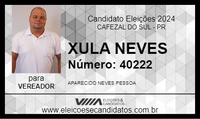 Candidato XULA NEVES 2024 - CAFEZAL DO SUL - Eleições