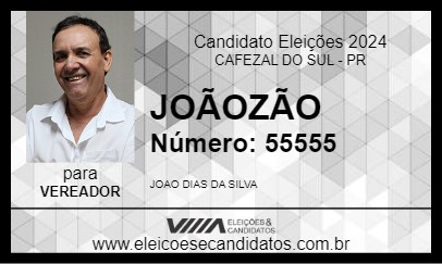 Candidato JOÃOZÃO 2024 - CAFEZAL DO SUL - Eleições