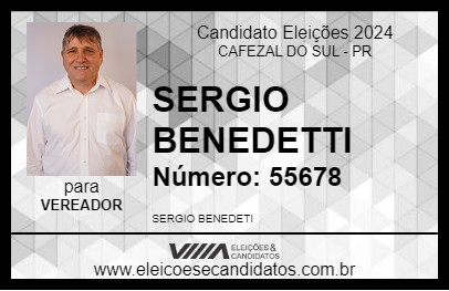 Candidato SERGIO BENEDETTI 2024 - CAFEZAL DO SUL - Eleições