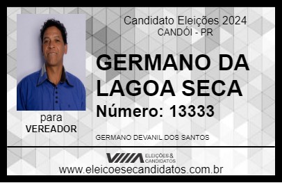 Candidato GERMANO DA LAGOA SECA 2024 - CANDÓI - Eleições