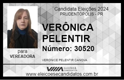 Candidato VERÔNICA PELENTIR 2024 - PRUDENTÓPOLIS - Eleições