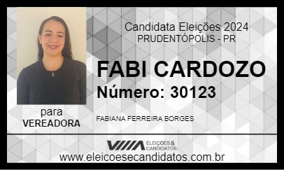 Candidato FABI CARDOZO 2024 - PRUDENTÓPOLIS - Eleições