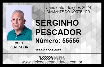 Candidato SERGINHO PESCADOR 2024 - DIAMANTE DO NORTE - Eleições