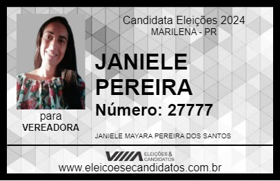 Candidato JANIELE PEREIRA 2024 - MARILENA - Eleições