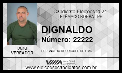 Candidato DIGNALDO 2024 - TELÊMACO BORBA - Eleições