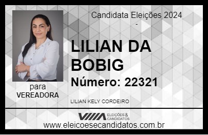 Candidato LILIAN DA BOBIG 2024 - TELÊMACO BORBA - Eleições