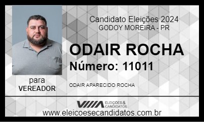 Candidato ODAIR ROCHA 2024 - GODOY MOREIRA - Eleições