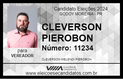 Candidato CLEVERSON PIEROBON 2024 - GODOY MOREIRA - Eleições