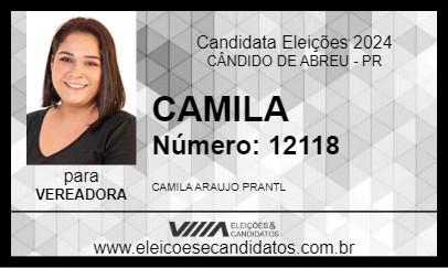 Candidato CAMILA 2024 - CÂNDIDO DE ABREU - Eleições