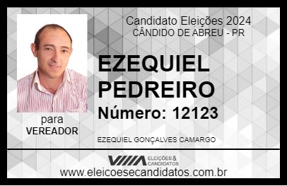 Candidato EZEQUIEL PEDREIRO 2024 - CÂNDIDO DE ABREU - Eleições