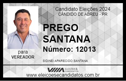 Candidato PREGO SANTANA 2024 - CÂNDIDO DE ABREU - Eleições