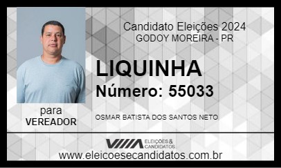 Candidato LIQUINHA 2024 - GODOY MOREIRA - Eleições