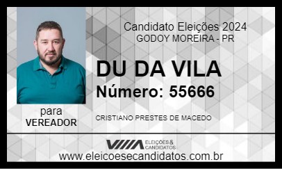 Candidato DU DA VILA 2024 - GODOY MOREIRA - Eleições