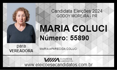 Candidato MARIA COLUCI 2024 - GODOY MOREIRA - Eleições