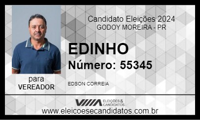 Candidato EDINHO 2024 - GODOY MOREIRA - Eleições