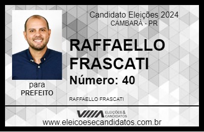 Candidato RAFFAELLO FRASCATI 2024 - CAMBARÁ - Eleições