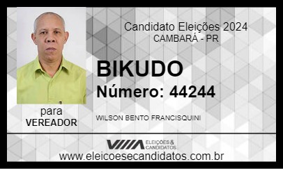 Candidato BIKUDO 2024 - CAMBARÁ - Eleições