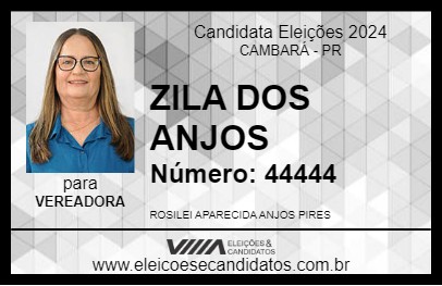 Candidato ZILA DOS ANJOS 2024 - CAMBARÁ - Eleições