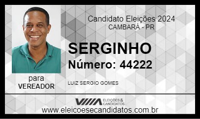 Candidato SERGINHO 2024 - CAMBARÁ - Eleições