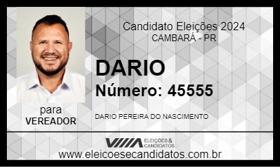 Candidato DARIO 2024 - CAMBARÁ - Eleições