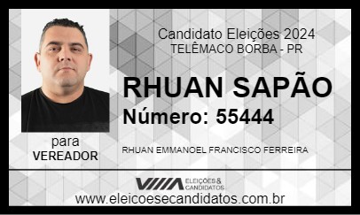 Candidato RHUAN SAPÃO 2024 - TELÊMACO BORBA - Eleições