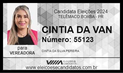 Candidato CINTIA DA VAN 2024 - TELÊMACO BORBA - Eleições