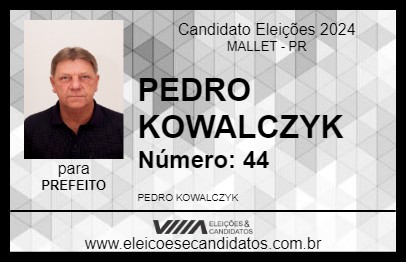 Candidato PEDRO KOWALCZYK 2024 - MALLET - Eleições