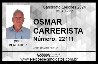 Candidato OSMAR CARRERISTA 2024 - IMBAÚ - Eleições